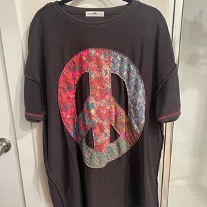 Natural Life Black Peace Sign Dress